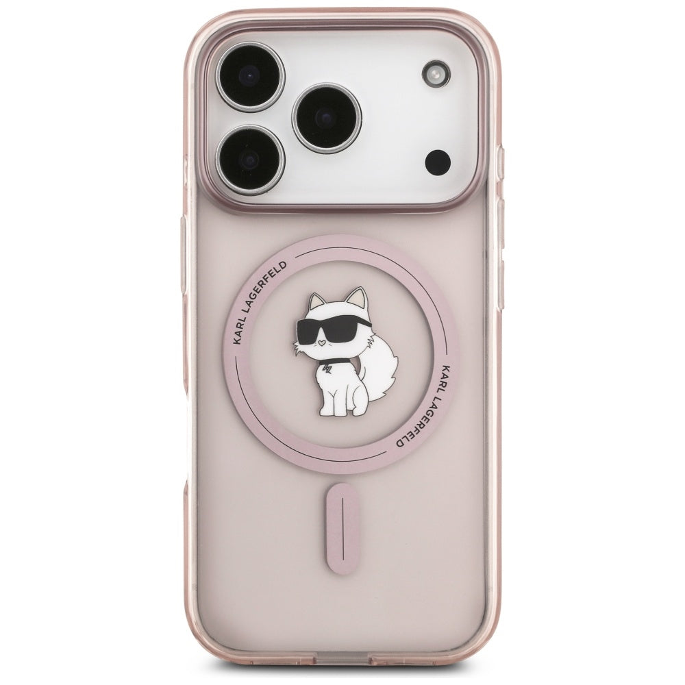 MagSafe hoesje voor Apple iPhone 17 Pro, Karl Lagerfeld, IML Choupette, Roze