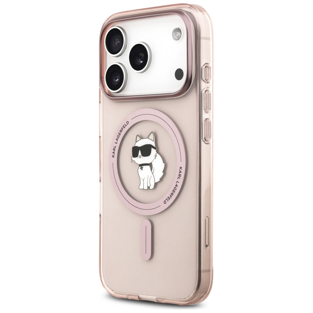 MagSafe hoesje voor Apple iPhone 17 Pro, Karl Lagerfeld, IML Choupette, Roze