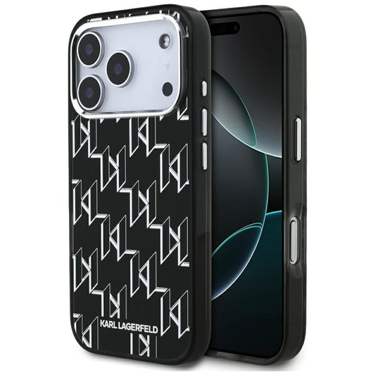 MagSafe hoesje voor Apple iPhone 17 Pro, Karl Lagerfeld, IML KL Monogram, Zwart