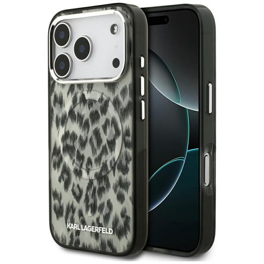 MagSafe hoes voor Apple iPhone 17 Pro, Karl Lagerfeld, IML Leopard Pattern, Bruin