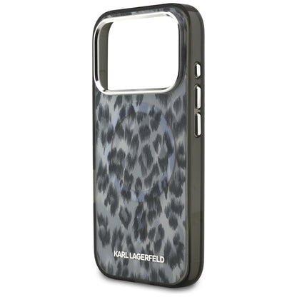 MagSafe hoes voor Apple iPhone 17 Pro, Karl Lagerfeld, IML Leopard Pattern, Zwart