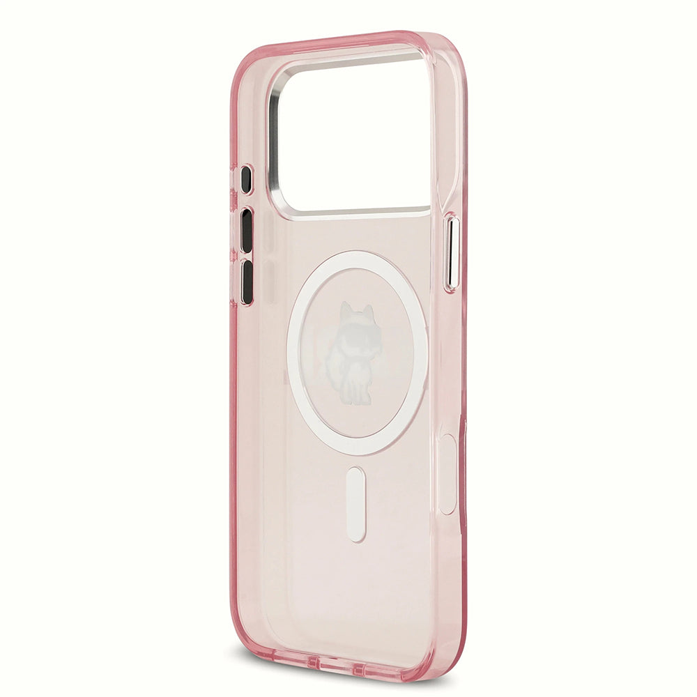 MagSafe hoesje voor Apple iPhone 17 Pro, Karl Lagerfeld, IML Sketch Logo Choupette, Roze
