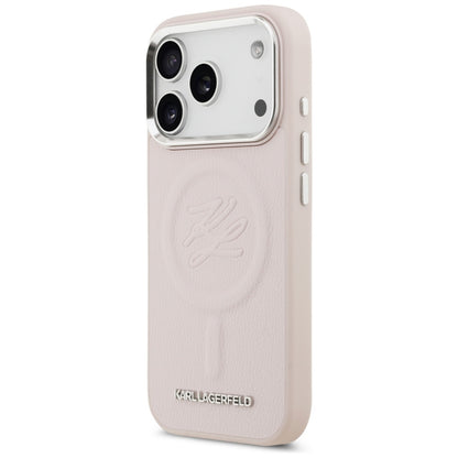 MagSafe hoesje voor Apple iPhone 17 Pro, Karl Lagerfeld, Initial & Metal Logo, Roze