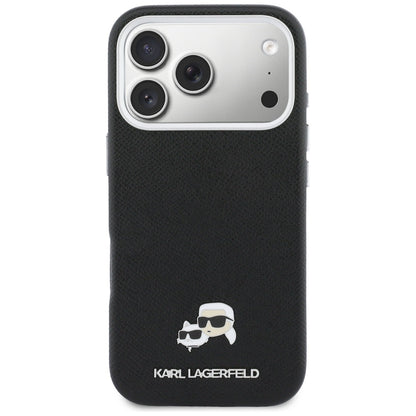 MagSafe hoes voor Apple iPhone 17 Pro, Karl Lagerfeld, Karl & Choupette Head's Pin, Zwart