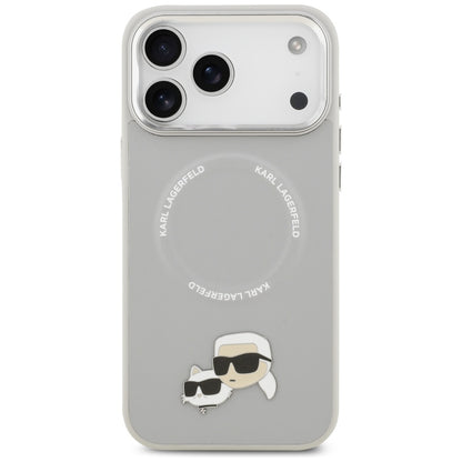 MagSafe hoes voor Apple iPhone 17 Pro, Karl Lagerfeld, Karl & Choupette Pins, Gri