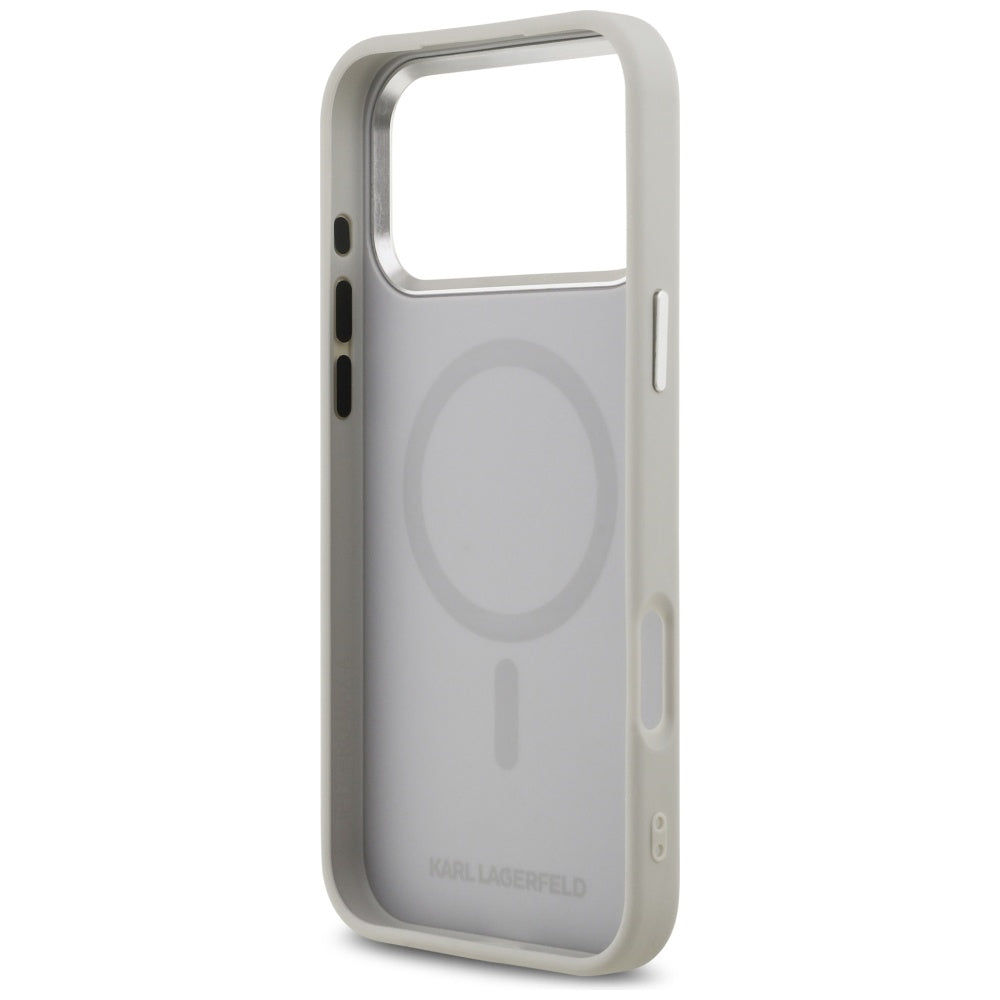 MagSafe hoes voor Apple iPhone 17 Pro, Karl Lagerfeld, Karl & Choupette Pins, Gri