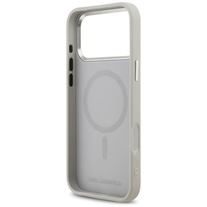 MagSafe hoes voor Apple iPhone 17 Pro, Karl Lagerfeld, Karl & Choupette Pins, Gri