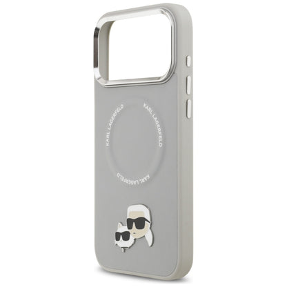 MagSafe hoes voor Apple iPhone 17 Pro, Karl Lagerfeld, Karl & Choupette Pins, Gri