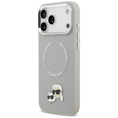 MagSafe hoes voor Apple iPhone 17 Pro, Karl Lagerfeld, Karl & Choupette Pins, Gri