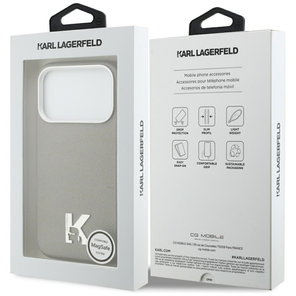 MagSafe Case for Apple iPhone 17 Pro, Karl Lagerfeld, Karl Head Logo, Grey