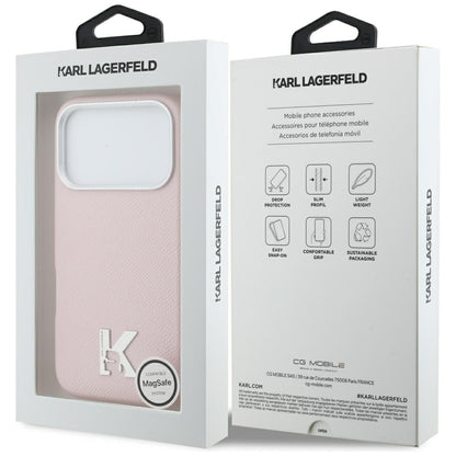 MagSafe Case for Apple iPhone 17 Pro, Karl Lagerfeld, Karl Head Logo, Pink