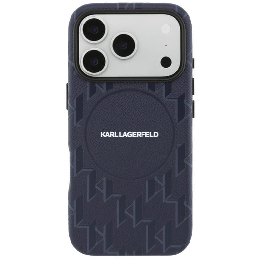 MagSafe hoes voor Apple iPhone 17 Pro, Karl Lagerfeld, KL Monogram Logo, Blauw