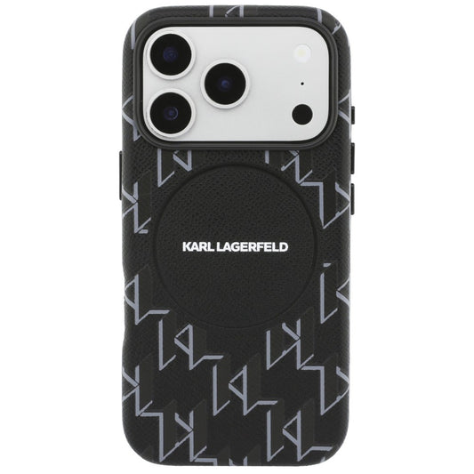 MagSafe hoes voor Apple iPhone 17 Pro, Karl Lagerfeld, KL Monogram Logo, Zwart