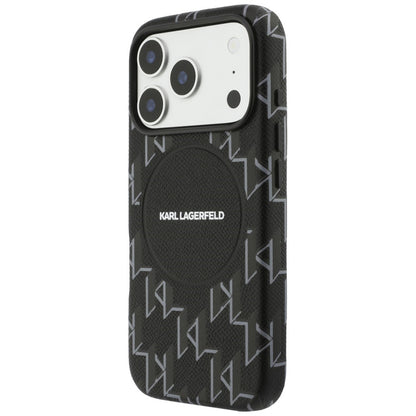 MagSafe hoes voor Apple iPhone 17 Pro, Karl Lagerfeld, KL Monogram Logo, Zwart