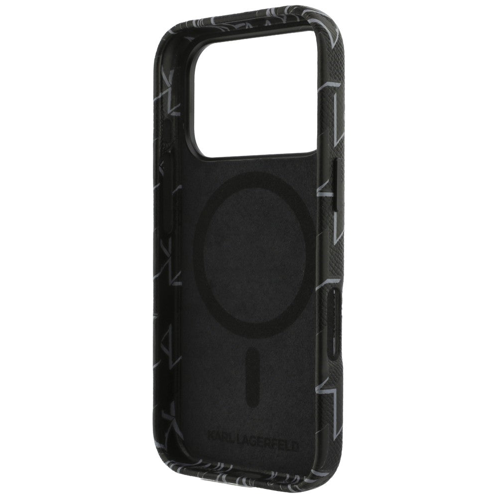 MagSafe hoes voor Apple iPhone 17 Pro, Karl Lagerfeld, KL Monogram Logo, Zwart