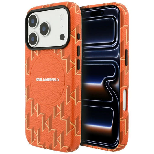 MagSafe hoes voor Apple iPhone 17 Pro, Karl Lagerfeld, KL Monogram Logo, Oranje