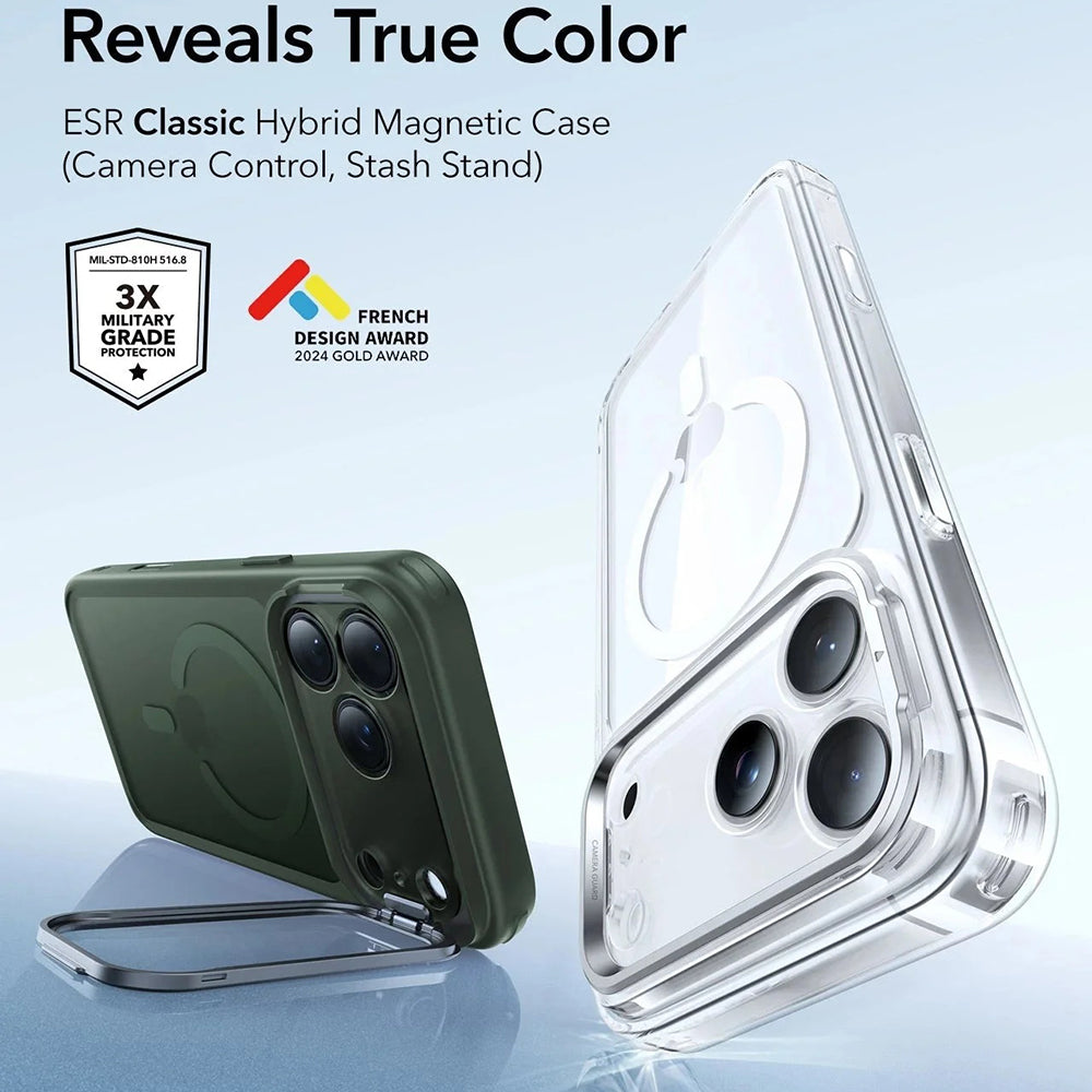 MagSafe hoes voor Apple iPhone 17 Pro Max, ESR, Classic Hybrid Kickstand, Satijngroen
