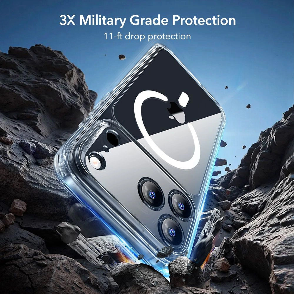 MagSafe hoes voor Apple iPhone 17 Pro Max, ESR, Classic Hybrid met schermbeschermer, Transparant