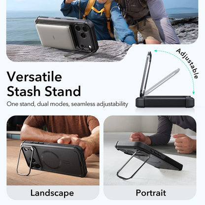 MagSafe hoes voor Apple iPhone 17 Pro Max, ESR, Cyber Armor Kickstand, Zwart