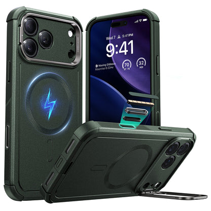 MagSafe hoes voor Apple iPhone 17 Pro Max, ESR, Cyber Armor Kickstand, Groen
