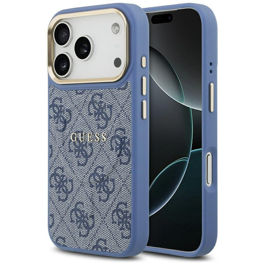 MagSafe hoesje voor Apple iPhone 17 Pro Max, Guess, 4G Classic, Blauw