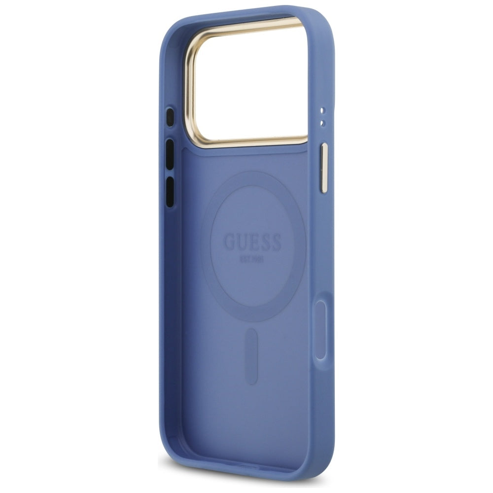 MagSafe hoesje voor Apple iPhone 17 Pro Max, Guess, 4G Classic, Blauw