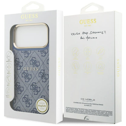 MagSafe hoesje voor Apple iPhone 17 Pro Max, Guess, 4G Classic, Blauw