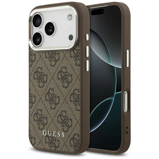 MagSafe hoesje voor Apple iPhone 17 Pro Max, Guess, 4G Classic Logo, Bruin