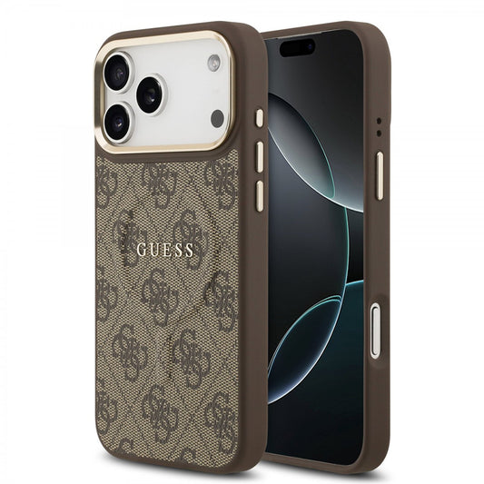 MagSafe hoesje voor Apple iPhone 17 Pro Max, Guess, 4G Classic, Bruin