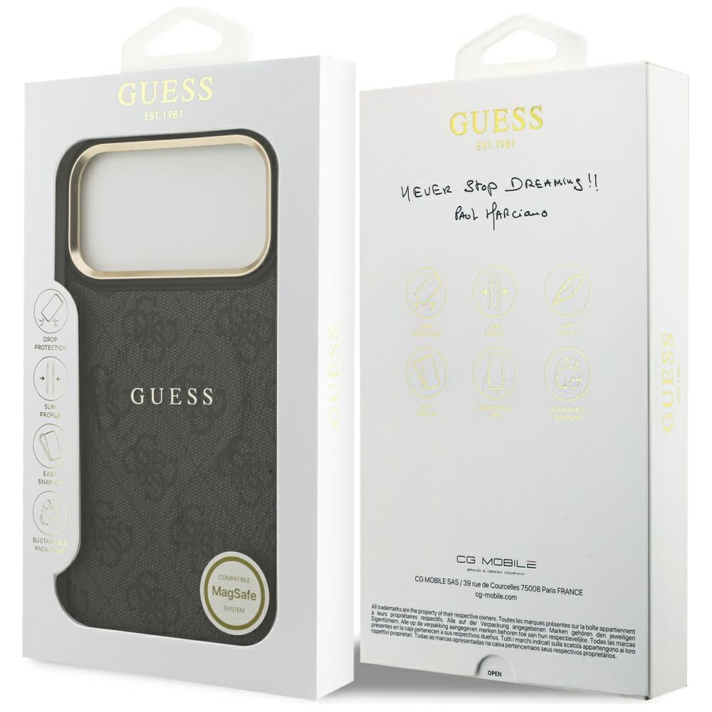 MagSafe hoesje voor Apple iPhone 17 Pro Max, Guess, 4G Classic, Zwart