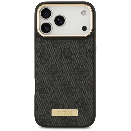 MagSafe hoesje voor Apple iPhone 17 Pro Max, Guess, 4G Logo Plate, Zwart