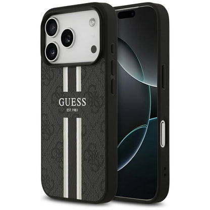 MagSafe hoesje voor Apple iPhone 17 Pro Max, Guess, 4G Printed Stripes, Zwart