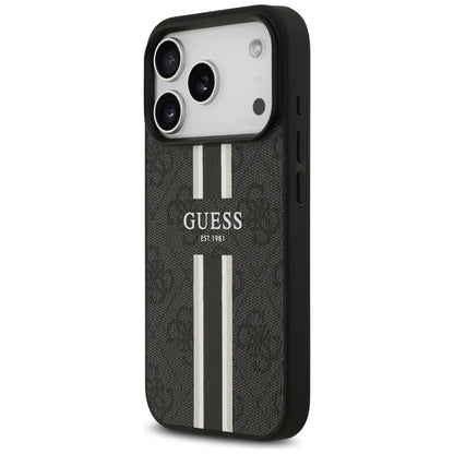 MagSafe hoesje voor Apple iPhone 17 Pro Max, Guess, 4G Printed Stripes, Zwart