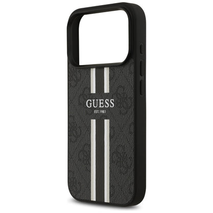 MagSafe hoesje voor Apple iPhone 17 Pro Max, Guess, 4G Printed Stripes, Zwart