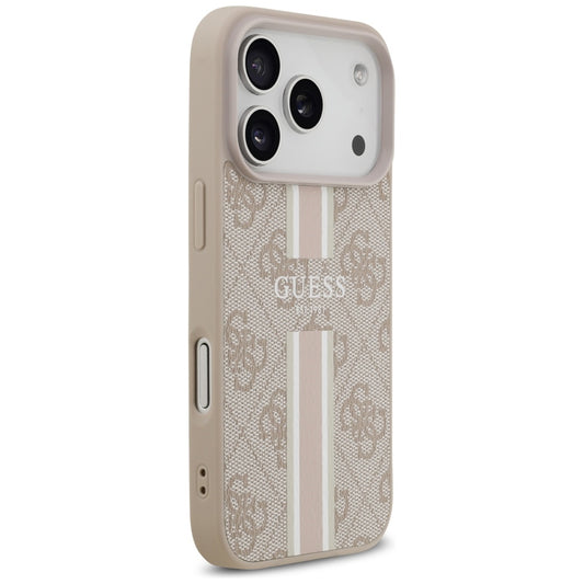 MagSafe hoesje voor Apple iPhone 17 Pro Max, Guess, 4G Printed Stripes, Roze