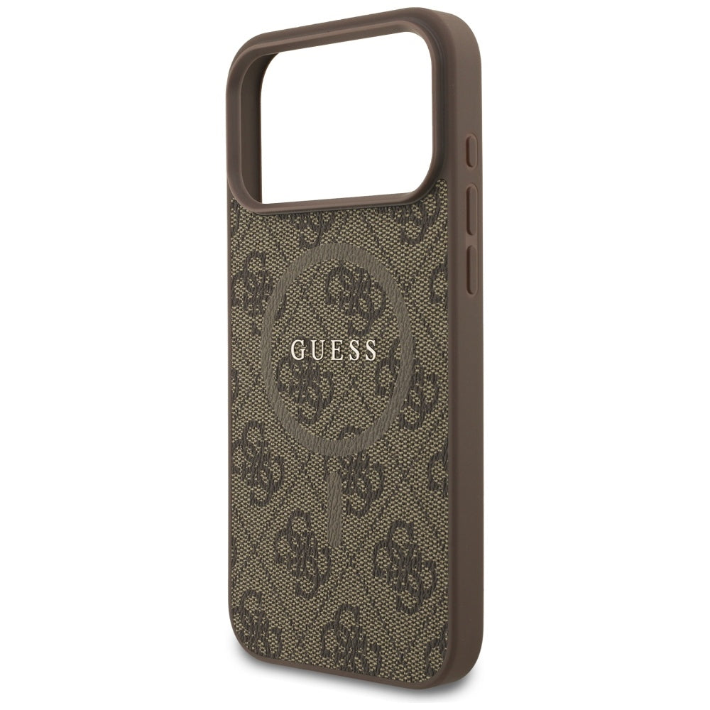 MagSafe hoesje voor Apple iPhone 17 Pro Max, Guess, 4G Ring Classic Logo, Bruin