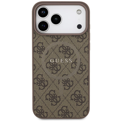 MagSafe hoesje voor Apple iPhone 17 Pro Max, Guess, 4G Ring Classic Logo, Bruin