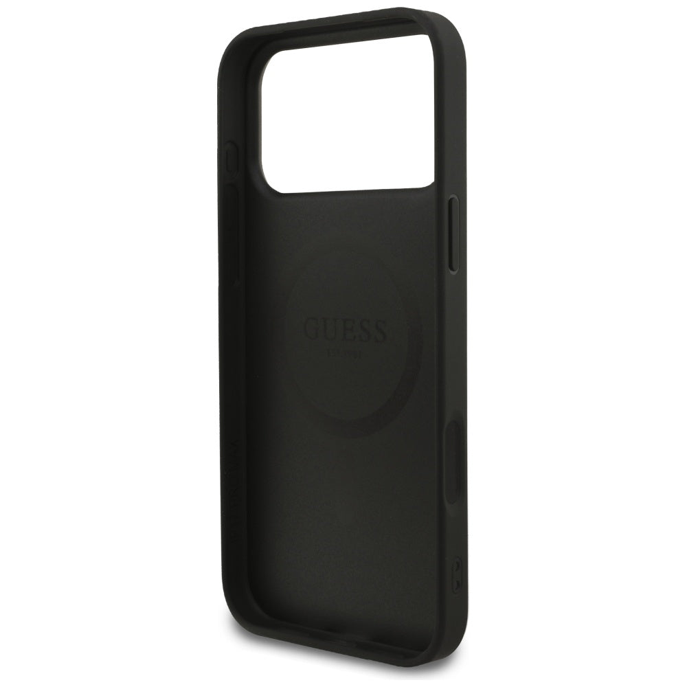 MagSafe hoesje voor Apple iPhone 17 Pro Max, Guess, 4G Ring Classic Logo, Zwart
