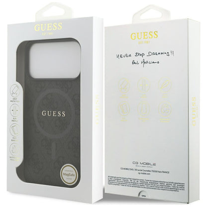 MagSafe hoesje voor Apple iPhone 17 Pro Max, Guess, 4G Ring Classic Logo, Zwart