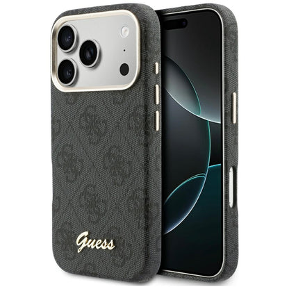 MagSafe hoesje voor Apple iPhone 17 Pro Max, Guess, 4G Script Logo, Zwart