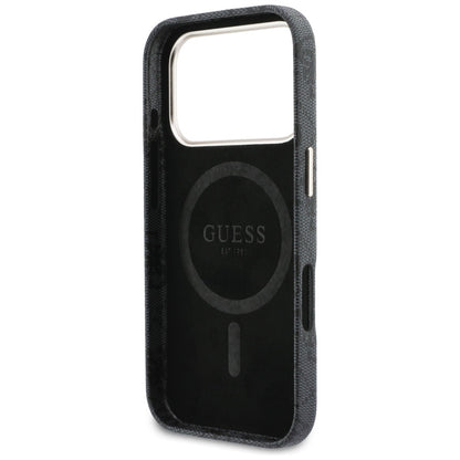 MagSafe hoesje voor Apple iPhone 17 Pro Max, Guess, 4G Script Logo, Zwart