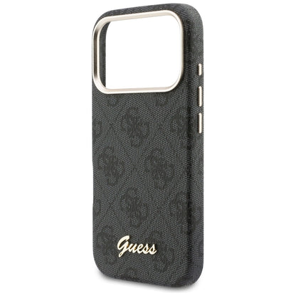MagSafe hoesje voor Apple iPhone 17 Pro Max, Guess, 4G Script Logo, Zwart