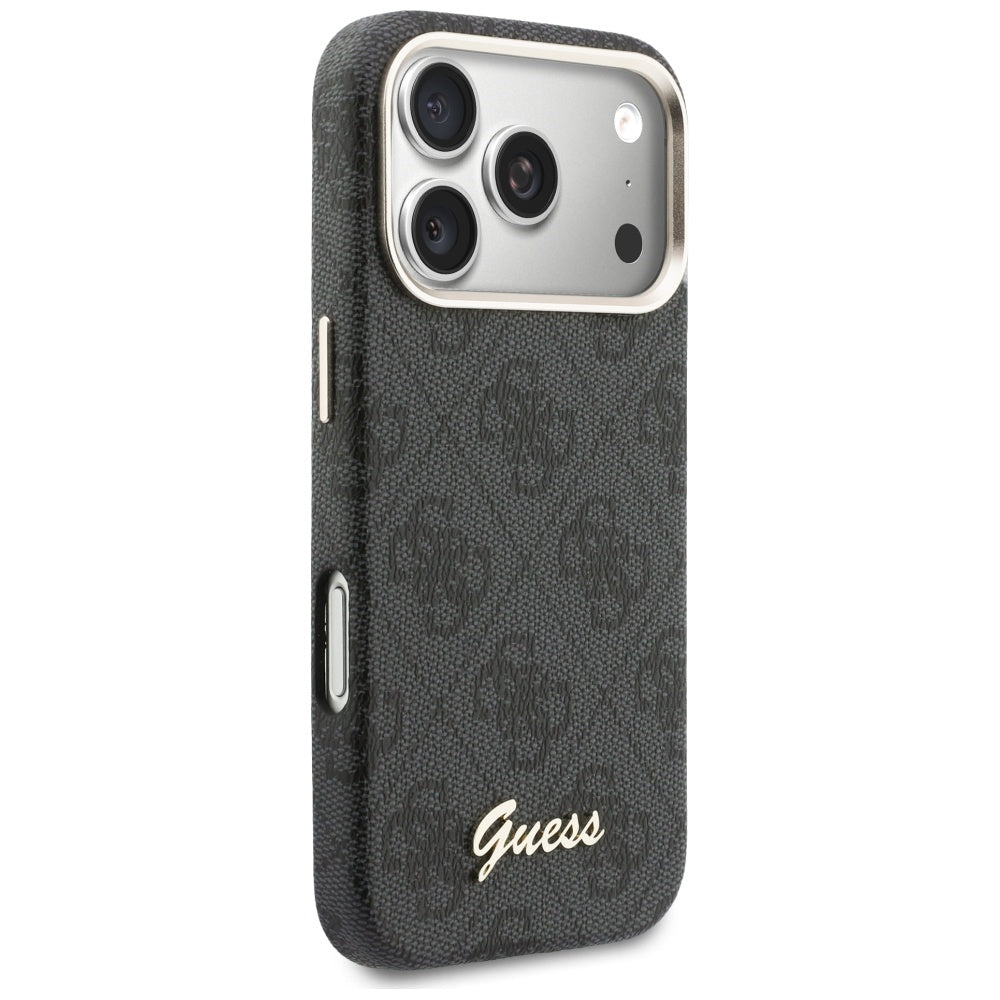 MagSafe hoesje voor Apple iPhone 17 Pro Max, Guess, 4G Script Logo, Zwart