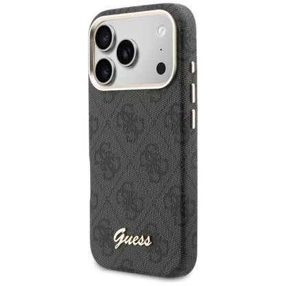 MagSafe hoesje voor Apple iPhone 17 Pro Max, Guess, 4G Script Logo, Zwart