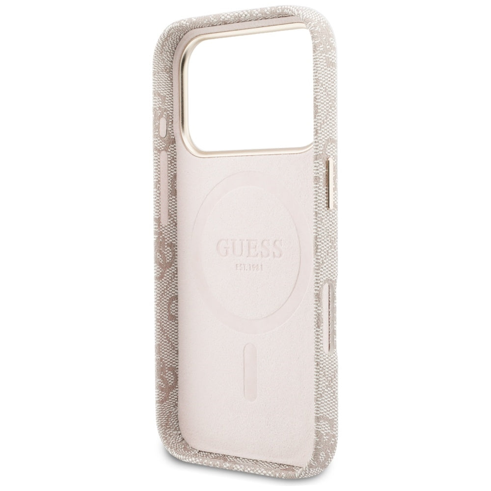MagSafe hoesje voor Apple iPhone 17 Pro Max, Guess, 4G Script Logo, Roze