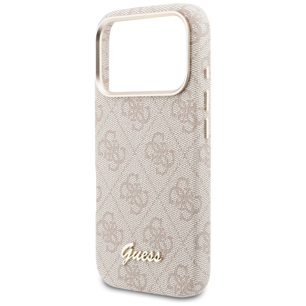 MagSafe hoesje voor Apple iPhone 17 Pro Max, Guess, 4G Script Logo, Roze