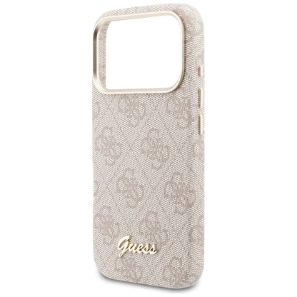 MagSafe hoesje voor Apple iPhone 17 Pro Max, Guess, 4G Script Logo, Roze