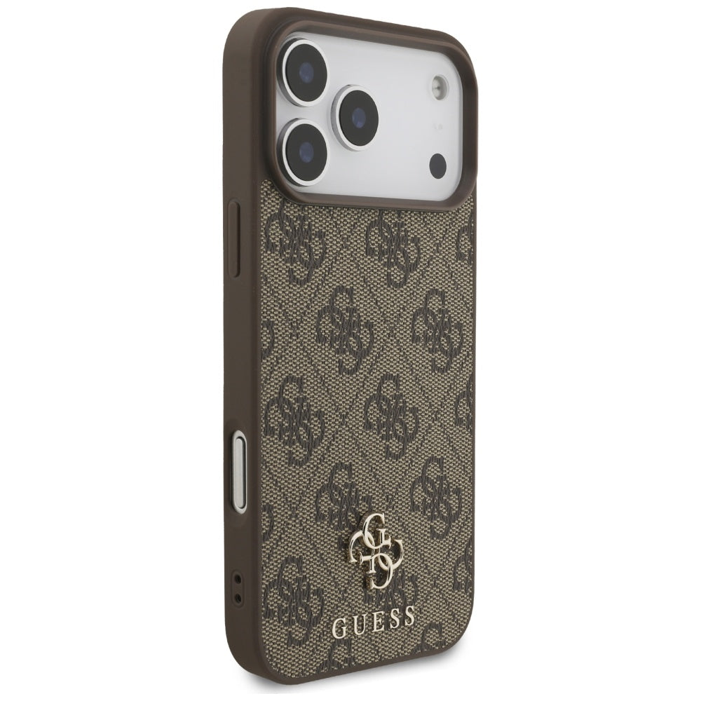 MagSafe hoesje voor Apple iPhone 17 Pro Max, Guess, 4G Small en Classic Logo, Bruin