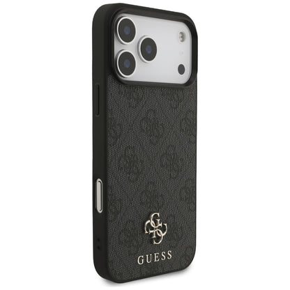 MagSafe hoesje voor Apple iPhone 17 Pro Max, Guess, 4G Small en Classic Logo, Zwart