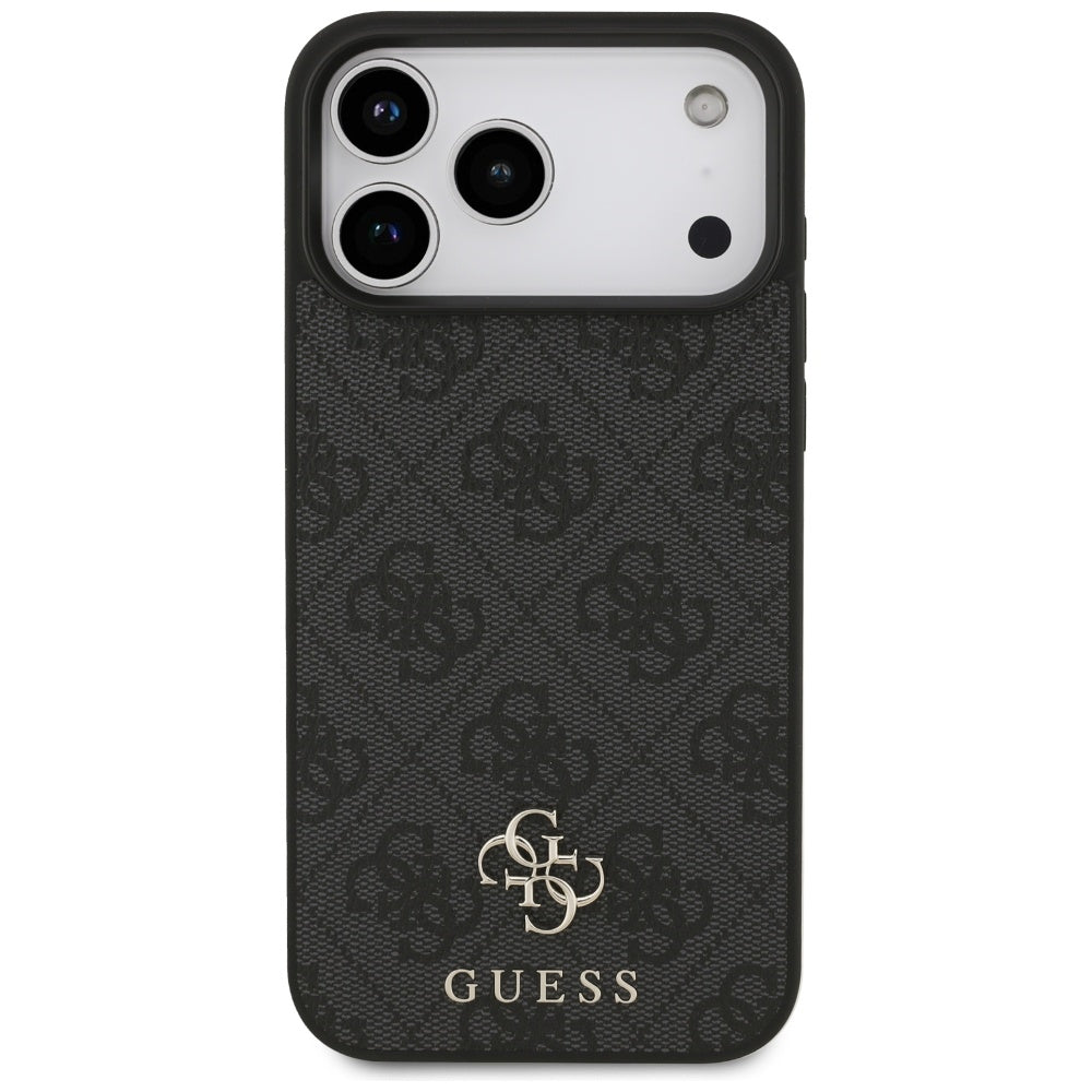 MagSafe hoesje voor Apple iPhone 17 Pro Max, Guess, 4G Small en Classic Logo, Zwart